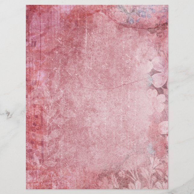 Roze  Shabby Scrapbook Paper (Voorkant)