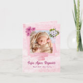 Roze Shabby Style Baby Aankondiging (Voorkant)