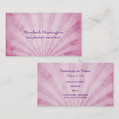 Roze Shabby Textuur Gestreepte Zonnestralen Visitekaartje (Voorkant / Achterkant)