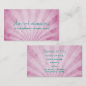 Roze Shabby textuur Sunrays Visitekaartje (Voorkant / Achterkant)