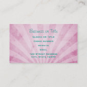 Roze Shabby textuur Sunrays Visitekaartje (Achterkant)