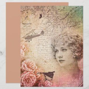 Roze Shabby Victoriaans Lady Scrapbook-papier