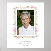 Roze Shades Garland Ter Herinnering Foto Funeral Poster (Voorkant)