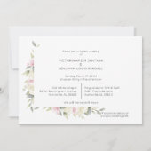 Roze Shades Romantic Floral Wedding Wreatfoto Kaart (Achterkant)