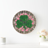 Roze shamrock en Celtic Knots  Grote Klok (Huis)