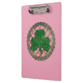 Roze Shamrock on Celtic Knots Cliboard Klembord (Links)