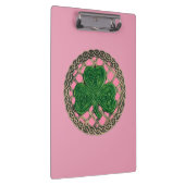Roze Shamrock on Celtic Knots Cliboard Klembord (Rechts)