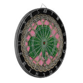 Roze Shamrock on Celtic Knots Dart Board Dartbord (Voorkant Links)