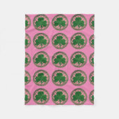Roze shamrock on Celtic Knots fleece Blanket (Voorkant)