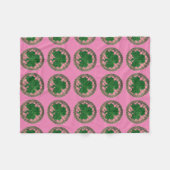 Roze shamrock on Celtic Knots fleece Blanket Deken (Voorkant (Horizontaal))
