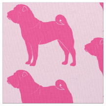 Roze Shar Pei in Silhouette op Roze
