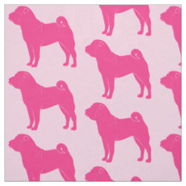 Roze Shar Pei in Silhouette op Roze Stof