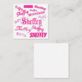Roze Sheffey-lettertypen - 9572 Notitiekaartje (Voorkant / Achterkant)