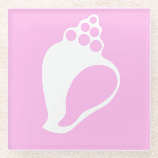 Roze Shell Glazen Onderzetter (Voorkant)