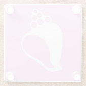 Roze Shell Glazen Onderzetter (Achterkant)
