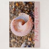  Roze Shell op de Aangepersonaliseerde Beach Legpuzzel (Verticaal)