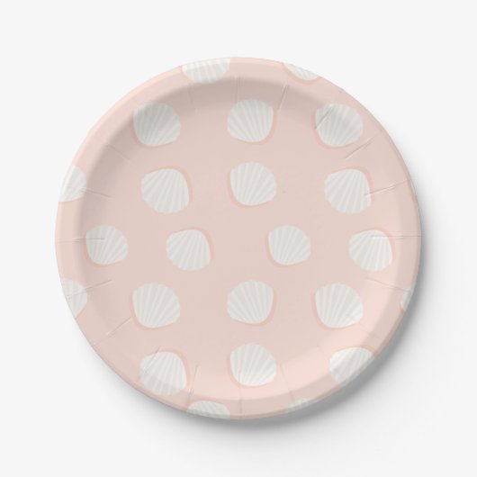 Roze Shell Pattern Papieren Bordje (Voorkant)
