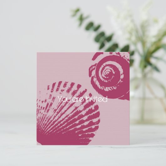 Roze Shells Baby shower Kaart (Staand voorkant)