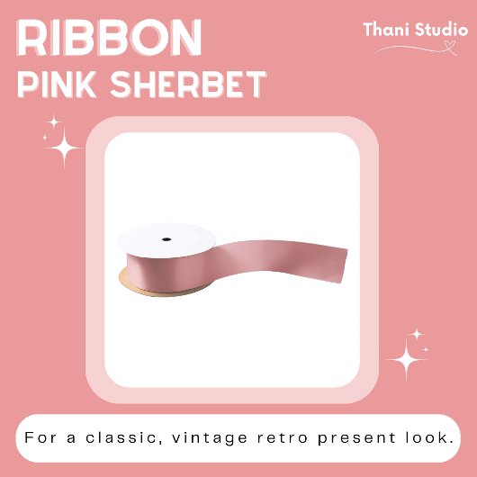 Roze Sherbet Zomer Eenvoudig Gewoon Modern Elegant Satijnen Lint