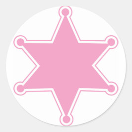 Roze sheriff Badge Sticker