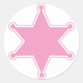 Roze sheriff Badge Sticker (Voorkant)
