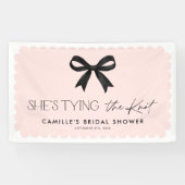 Roze She's Tying The Knot Boog Achtergrond Spandoek (Horizontaal)