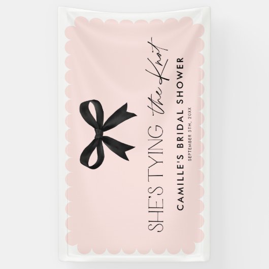 Roze She's Tying The Knot Boog Achtergrond Spandoek (Verticaal)