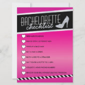 Roze Shimmer Bachelorette Checklist Kaart (Voorkant)