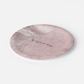 Roze Shimmer Crystal Glam Designer Style Papieren Bordje (Gekanteld)