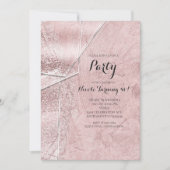 Roze Shimmer Crystal Glam Party uitnodigingen (Voorkant)