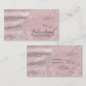 Roze Shimmer Crystal Glam Salon Verwijs een vriend Aanbevelingskaartje (Voorkant / Achterkant)