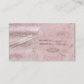 Roze Shimmer Crystal Glam Salon Verwijs een vriend Aanbevelingskaartje (Achterkant)