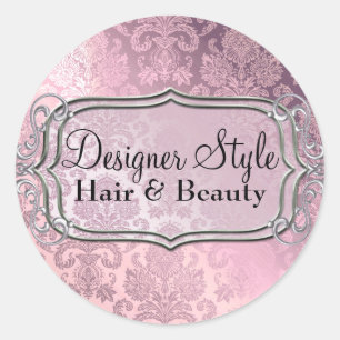 Roze Shimmer Damask Sticker