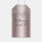 Roze Shimmer Flutter Butterfly Sweet 16 Party Cadeaulabel (Achterkant)