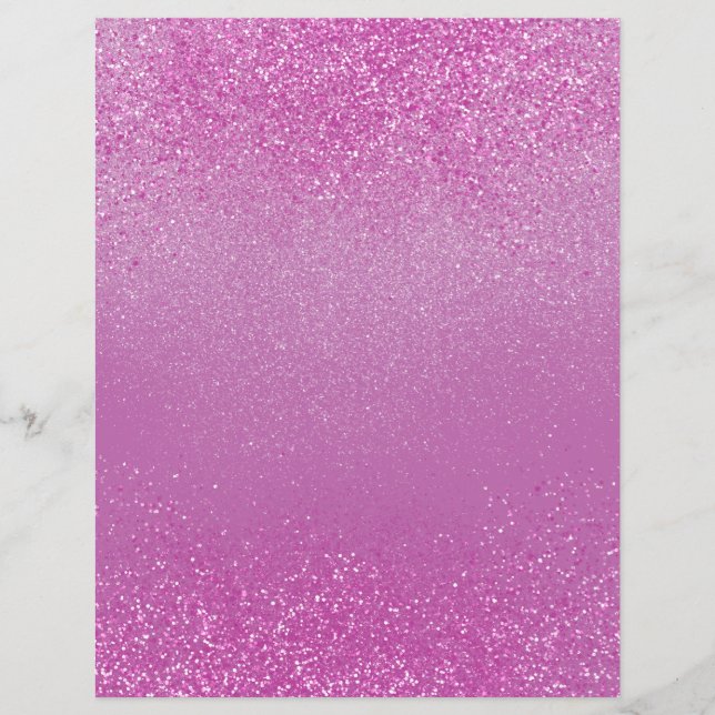 Roze Shimmer Glitter Dust Scrapbook Paper (Voorkant)