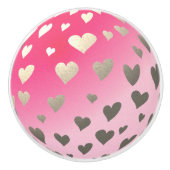 Roze Shimmer Heart Moon Deurknop Keramische Knop (Voorkant)