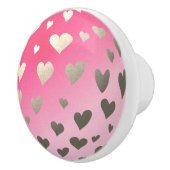 Roze Shimmer Heart Moon Deurknop Keramische Knop (Rechts)