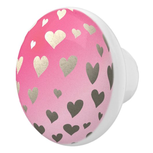 Roze Shimmer Heart Moon Deurknop Keramische Knop (Rechts)