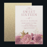 Roze Shimmer Rozen Floral Sweet 16 Party Kaart<br><div class="desc">Roze Shimmer Rozen Floral Sweet 16 Party Invitation Bekijk bijpassend collectie in onze Niche en Nest Store</div>
