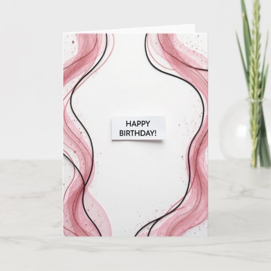 Roze Shimmer Verjaardagskaart Kaart (Voorkant)