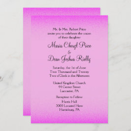 Roze Shimmer Wedding Invitation 5"x 7" Kaart