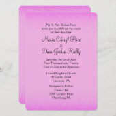 Roze Shimmer Wedding Invitations Kaart (Voorkant / Achterkant)