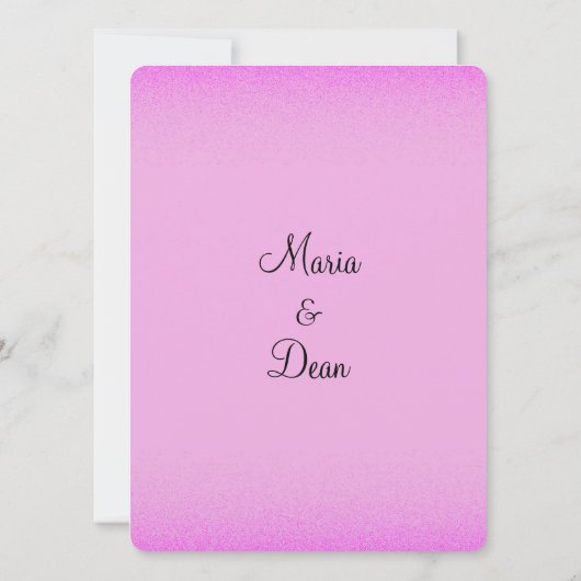 Roze Shimmer Wedding Invitations Kaart (Achterkant)