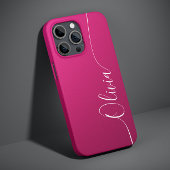 Roze Shimmer White Elegant Calligraphy Script Name Case-Mate iPhone Case