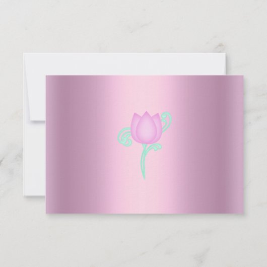 Roze shimmer zoete zestien-jarige rsvp (Achterkant)