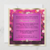 Roze Shimmering Lights Bokeh Sweet Sixteen Invite Kaart (Achterkant)