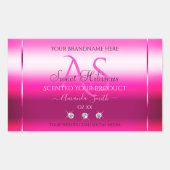 Roze Shimmery Product Labels Diamonds en Initialen (Voorkant)