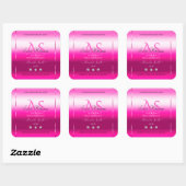 Roze Shimmery Product Labels Diamonds en Initialen (Vel)