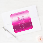 Roze Shimmery Product Labels Diamonds en Initialen (Envelop)