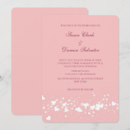 Roze Shine Hearts Valentijnse huwelijksdag Kaart